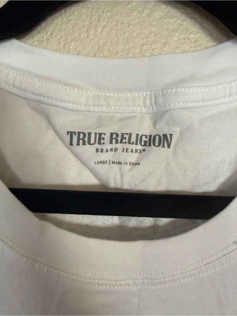 True Religion White Logo Graphic Tee Mens Size L